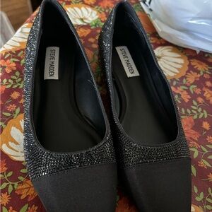 Steve Madden Women's Blair Ballet Flat, Black Rhinestone